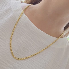 Colar Longo Corrente Mimosa Banho Ouro 18K