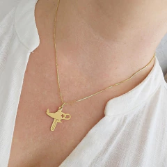Colar Profissão Enfermagem Banho Ouro 18K