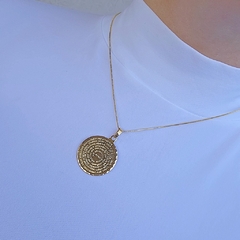 Colar Disco Oração Pai Nosso Banho Ouro 18K - comprar online