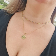 Colar Mini Medalha Pai Nosso Banho Ouro 18K - comprar online