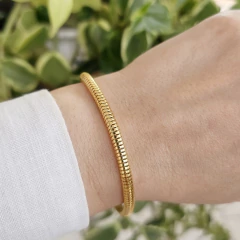 Imagem do Pulseira Rabo de Rato Grossa Banho Ouro 18K