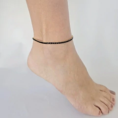 Tornozeleira Riviera Negra Banho Ouro 18K na internet