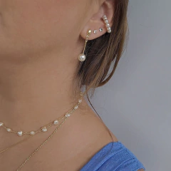 Imagem do Piercing Inteiro Pérolas Banho Ouro 18K