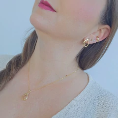 Colar Gota Detalhada Delicada Banho Ouro 18K - Semijoias em Brincos, Colares, Anéis e Pulseiras | Lua Mia Semijoias