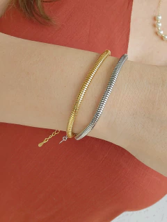 Pulseira Rabo de Rato Grossa Banho Ródio Branco - Semijoias em Brincos, Colares, Anéis e Pulseiras | Lua Mia Semijoias