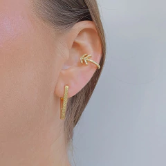Piercing Setas Cravejadas Zircônias Brancas Banho Ouro 18K na internet