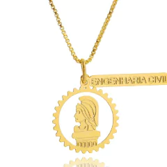 Colar Profissão Engenharia Civil Banho Ouro 18K na internet