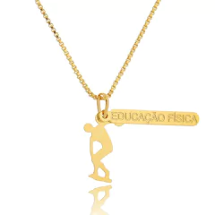 Colar Profissão Educação Física Banho Ouro 18K na internet