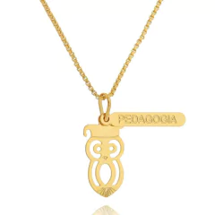 Colar Profissão Pedagogia Banho Ouro 18K - comprar online