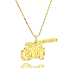 Colar Profissão Fotógrafo Banho Ouro 18K - comprar online