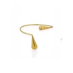 Bracelete Duas Gotas Espelhadas Folheada Ouro 18K - comprar online