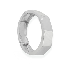 Bracelete Largo Espelhado Fechado Folheado Prata - comprar online