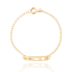 Pulseira Infantil Chapinha Banho Ouro 18K - comprar online