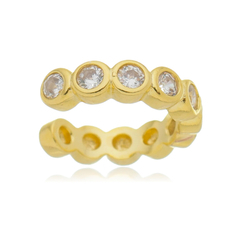 Piercing Círculos Pontos de Luz Zircônias Brancas Banho Ouro 18k