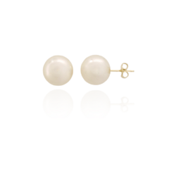 Brinco Pérola 12mm Banho Ouro 18K