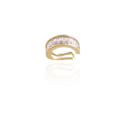 Piercing Baguetes Brancas Banho Ouro 18K