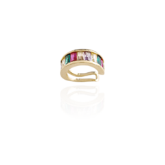 Piercing Baguetes Coloridas Banho Ouro 18K