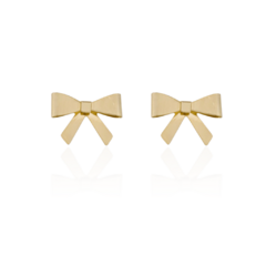 Brinco Laço Espelhado Banho Ouro 18K - comprar online