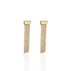 Brinco 3 Faixas Trançadas Banho Ouro 18K - comprar online