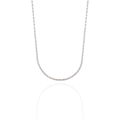 Colar Trama Delicada Banho Ródio Branco - comprar online