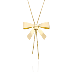 Colar Laço Espelhado Banho Ouro 18K - comprar online