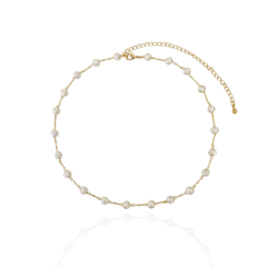 Choker Pérolas Barrocas Banho Ouro 18K - comprar online