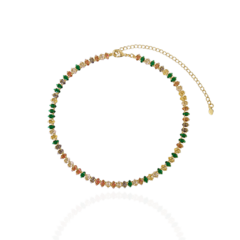 Choker Riviera em Navetes Coloridas Banho Ouro 18K - comprar online