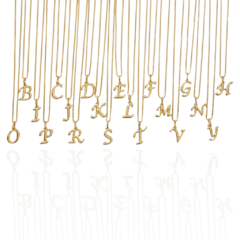 Colar Inicial Espelhada Banho Ouro 18K