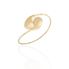 Bracelete Gota Curvada Abaulada Banho Ouro 18K