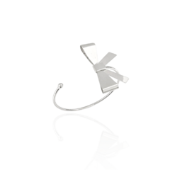 Bracelete Laço Espelhado Banho Ródio Branco - comprar online