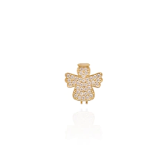 Pingente Clip Charm Para Pulseira de Malha Relógio Anjo Cravejado com Zircônias Brancas Banho Ouro 18K na internet