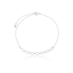 Tornozeleira Gotas Texturizadas Banho Ródio Branco - comprar online