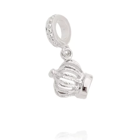 Pingente Coroa para Anzol Banho Ródio Branco