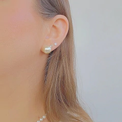 Brinco Pérola 12mm Banho Ouro 18K na internet