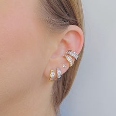 Piercing Baguetes Brancas Banho Ródio Branco - Semijoias em Brincos, Colares, Anéis e Pulseiras | Lua Mia Semijoias