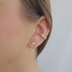 Piercing Baguetes Brancas Banho Ouro 18K - comprar online