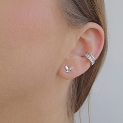 Piercing Baguetes Brancas Banho Ródio Branco - comprar online