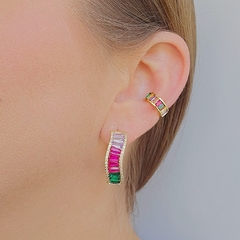Piercing Baguetes Coloridas Banho Ouro 18K - comprar online
