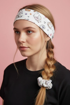 Set VINCHA Y SCRUNCHIE GATITOS