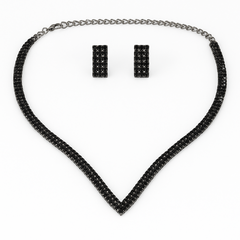 Set collar y aros STRASS SIMPLE - tienda online