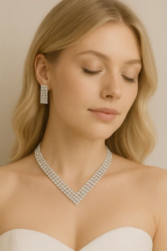 Set collar y aros STRASS SIMPLE - comprar online