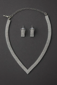 Set collar y aros STRASS SIMPLE - Florencia Casarsa