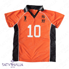Remera Uniforme Karasuno Hinata naranja - Haikyuu!!