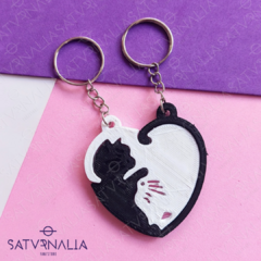 Llavero Gatitos corazón