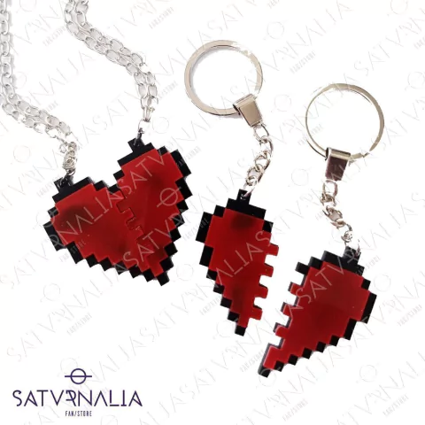 Collares/Llaveros Corazón Pixel