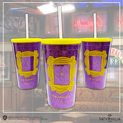 Vaso alto Yellow Frame Glitter - FRIENDS™ OFICIAL - Saturnalia