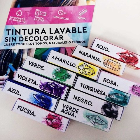 Tintura en tiza lavable sin decoloración