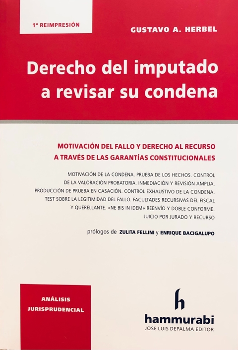 Derecho Del Imputado A Revisar Su Condena- Herbel - comprar online