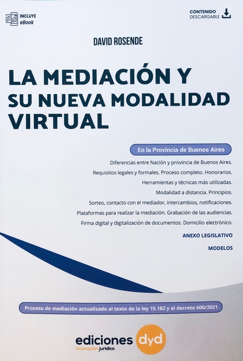 La mediación y su nueva modalidad virual - Rosende, D - comprar online