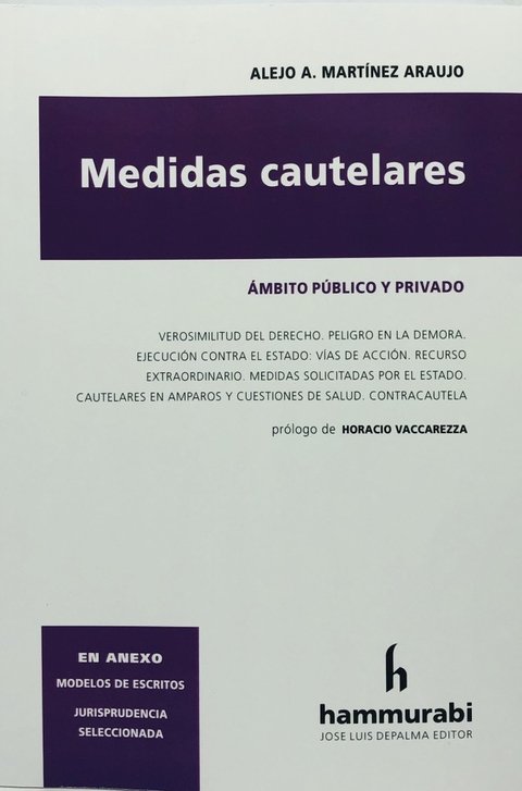 Medidas cautelares MARTINEZ ARAUJO, A